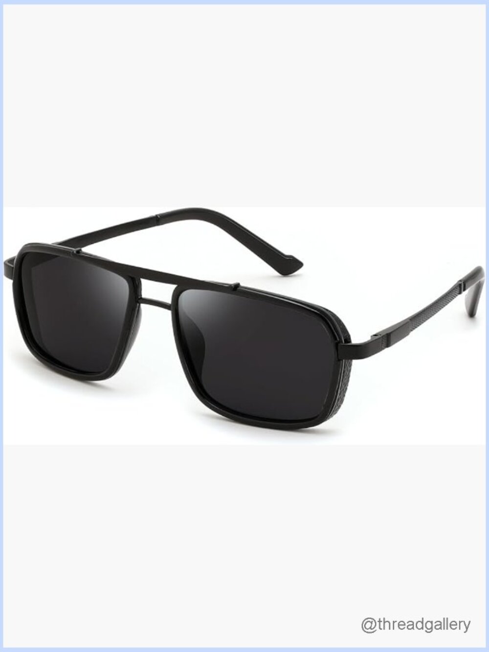 Retro Aviator Polarized Sunglasses Rectangle Metal Frame UV400 Protection